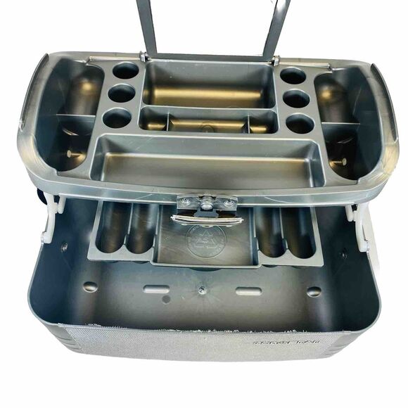 Cosmepak Organizer Travel Case Gray/Silver Cosmetic Case With Mirror 14”x8”x8” - Picture 9 of 9